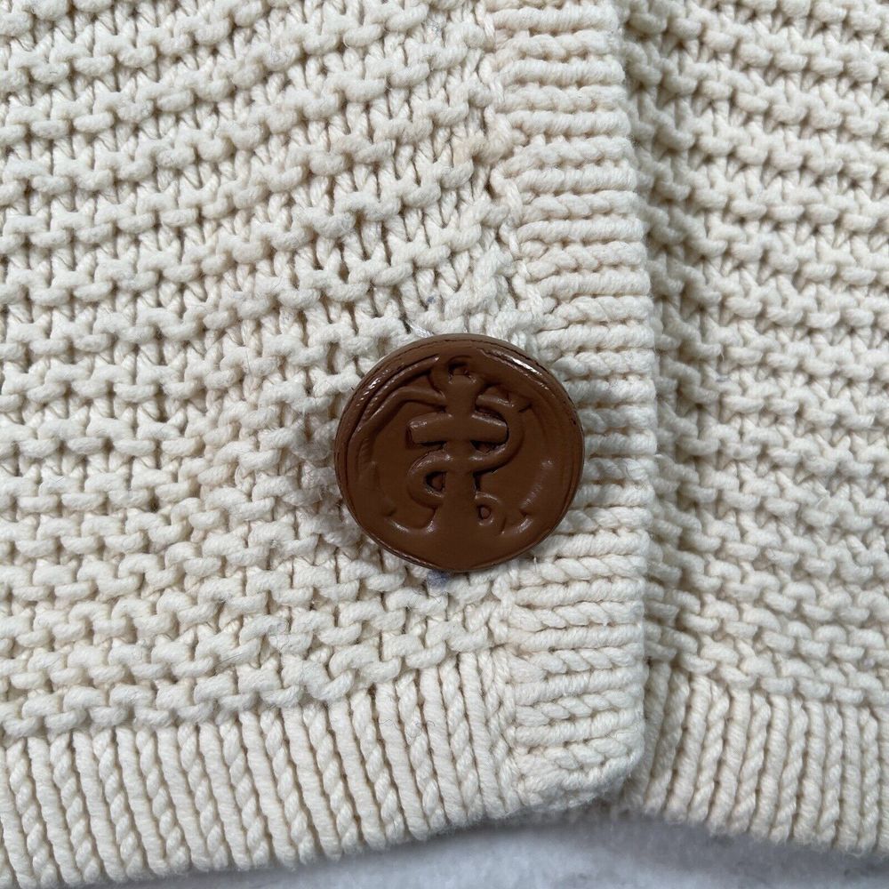 525 America Womens Button Up Hooded Cardigan Jacket Size M Ivory Flared Sleeve - Picture 5 of 11